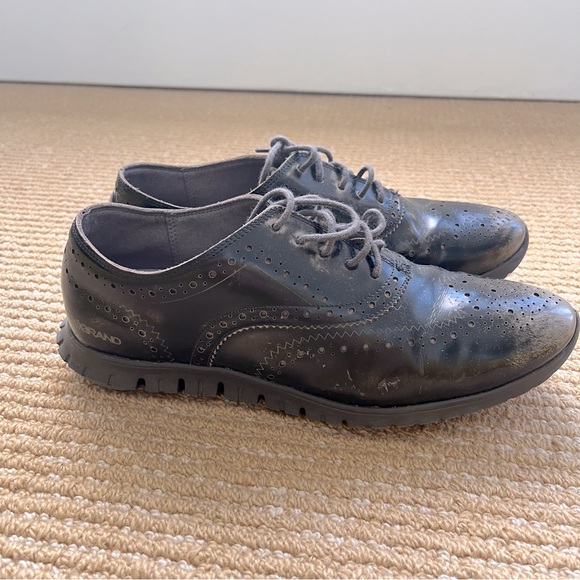 Cole Haan Women's Zerogrand Wing Ox Ironstone Brush Off Leather Distressed SZ 8 - Picture 1 of 12